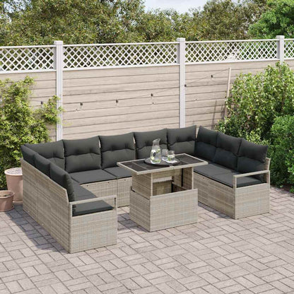 Garten-Sofa-Set mit Kissen 10 pcs Hellgrau