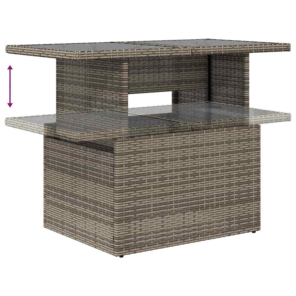 Garten-Sofa-Set mit Kissen 11 pcs Grau 100 x 55 x 73 cm
