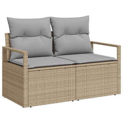 Garten-Sofa-Set 11 pcs Beige und Hellgrau 100 x 55 x 73 cm