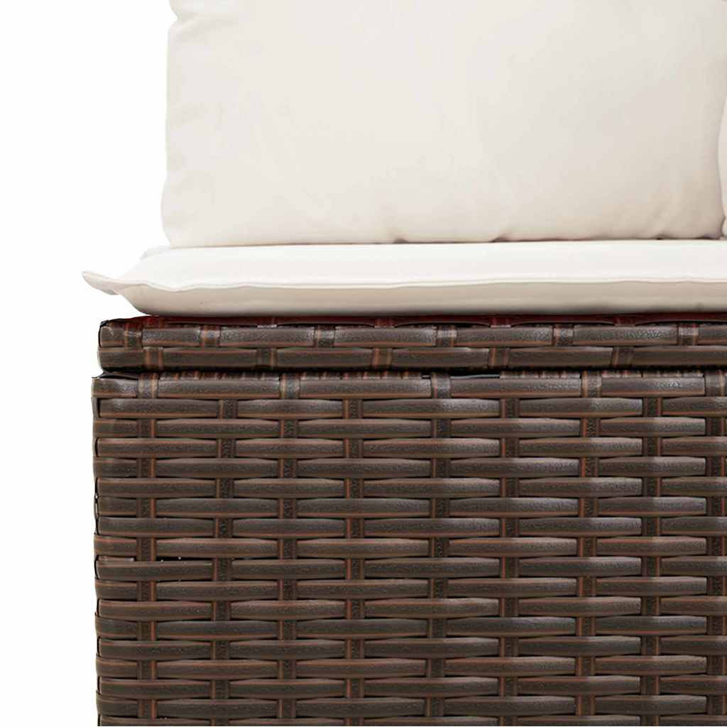 Garten-Sofa-Set 6 pcs Braun und Creme 100 x 55 x 73 cm