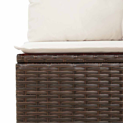Garten-Sofa-Set 6 pcs Braun und Creme 100 x 55 x 73 cm