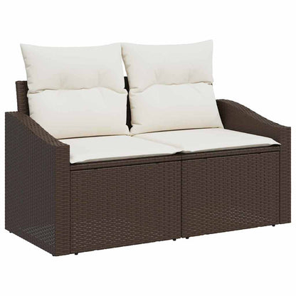 Garten-Sofa-Set 6 pcs Braun und Creme 100 x 55 x 73 cm