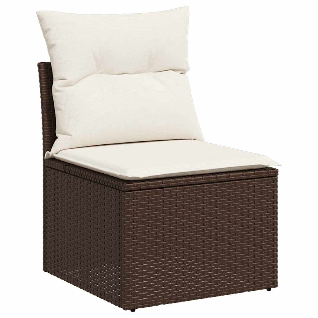 Garten-Sofa-Set 7 pcs Braun und Creme 100 x 55 x 73 cm