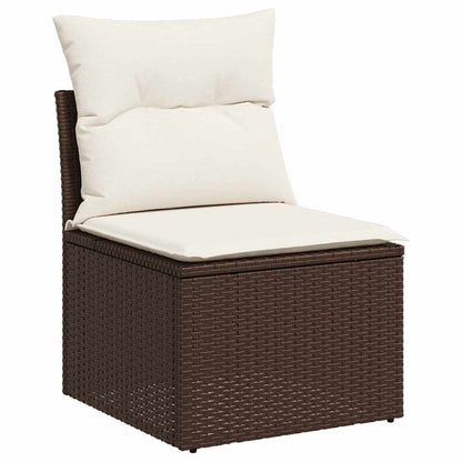 Garten-Sofa-Set 7 pcs Braun und Creme 100 x 55 x 73 cm