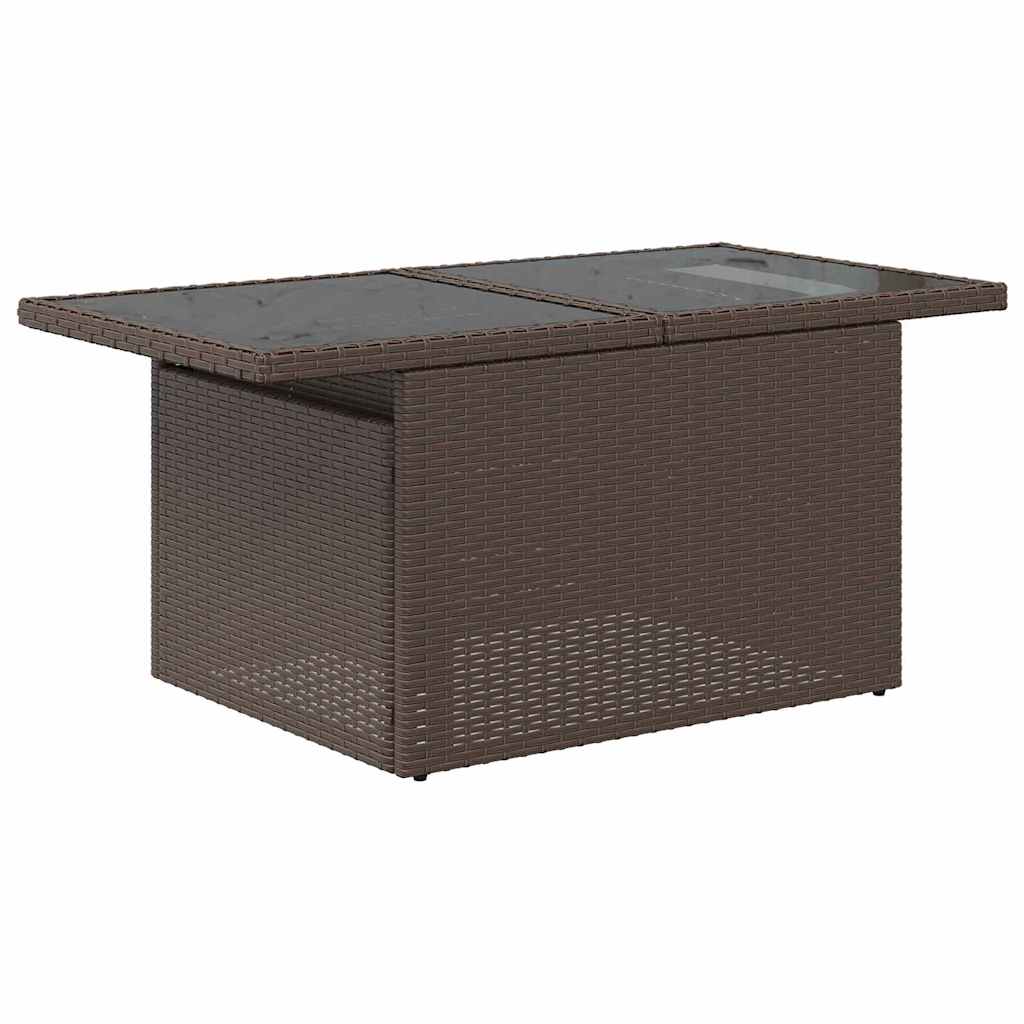 Garten-Sofa-Set 7 pcs Braun und Creme 100 x 55 x 73 cm