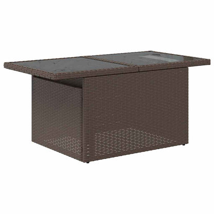 Garten-Sofa-Set 7 pcs Braun und Creme 100 x 55 x 73 cm