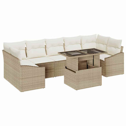 Garten-Sofa-Set 8 pcs Beige und Creme 100 x 55 x 73 cm