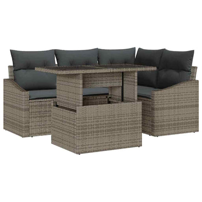 Garten-Sofa-Set mit Kissen 5 pcs Grau 100 x 55 x 73 cm