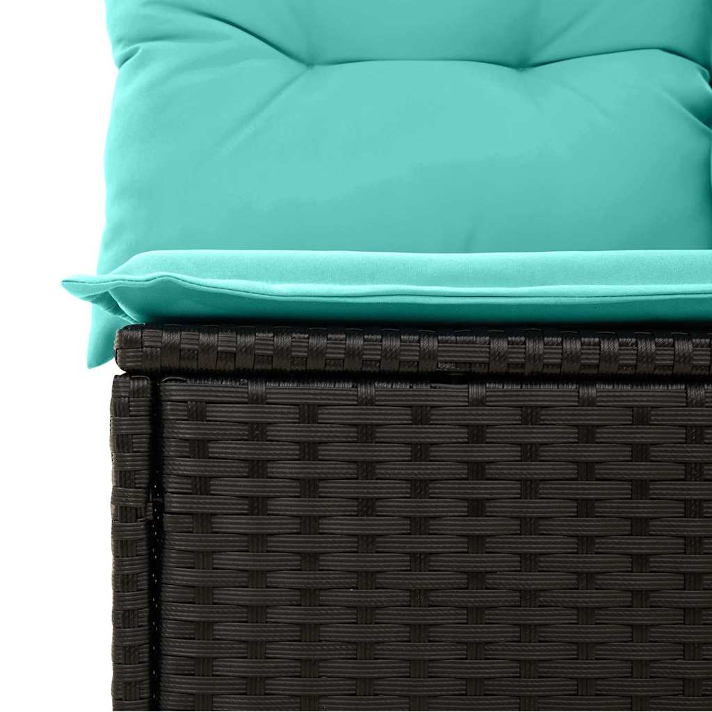 Garten-Sofa-Set 6 pcs Schwarz und Creme 100 x 55 x 73 cm