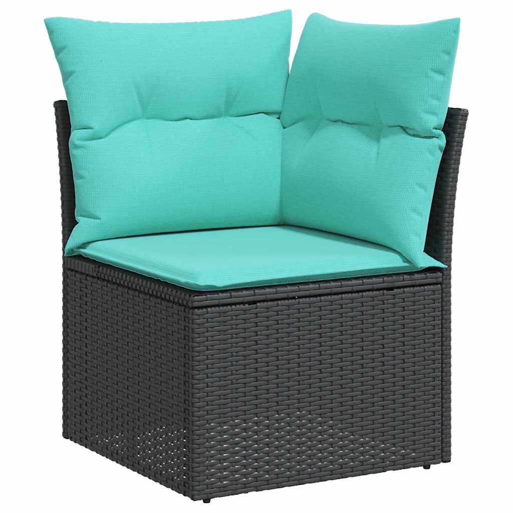Garten-Sofa-Set 6 pcs Schwarz und Creme 100 x 55 x 73 cm