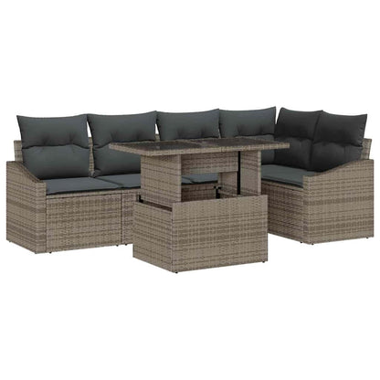 Garten-Sofa-Set mit Kissen 6 pcs Grau 100 x 55 x 73 cm
