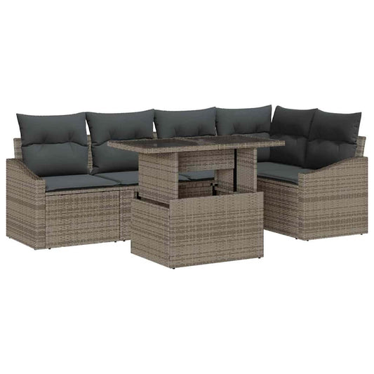 Garten-Sofa-Set mit Kissen 6 pcs Grau 100 x 55 x 73 cm