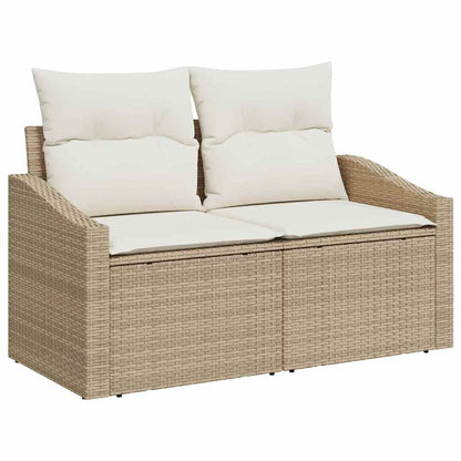 Garten-Sofa-Set mit Kissen 9 pcs Beige und Creme