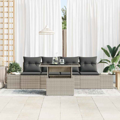Garten-Sofa-Set mit Kissen 5 pcs Hellgrau 100 x 55 x 73 cm