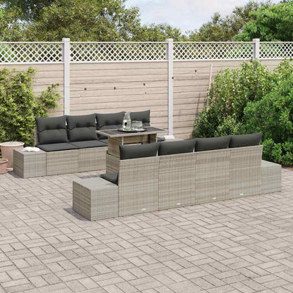 Garten-Sofa-Set mit Kissen 7 pcs Hellgrau 100 x 55 x 73 cm