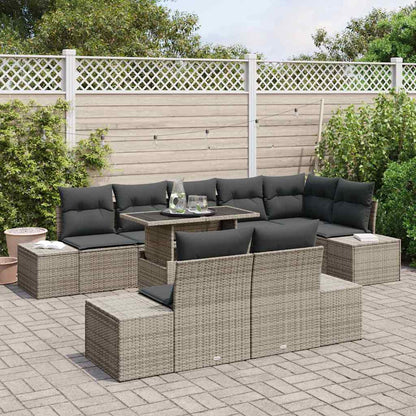 Garten-Sofa-Set mit Kissen 9 pcs Grau 100 x 55 x 73 cm