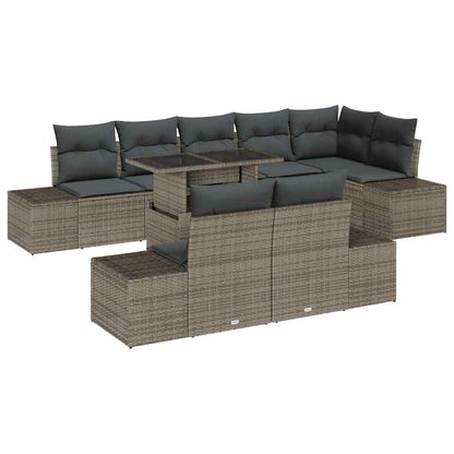 Garten-Sofa-Set mit Kissen 9 pcs Grau 100 x 55 x 73 cm