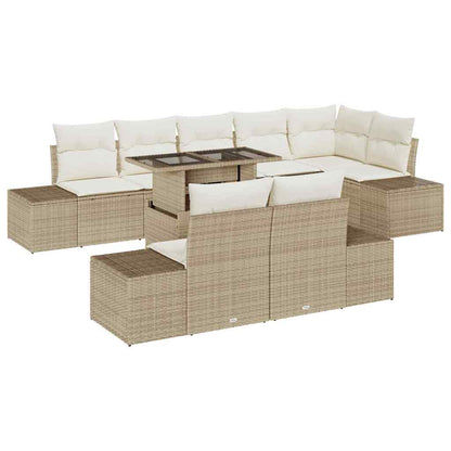 Garten-Sofa-Set 9 pcs Beige und Creme 100 x 55 x 73 cm