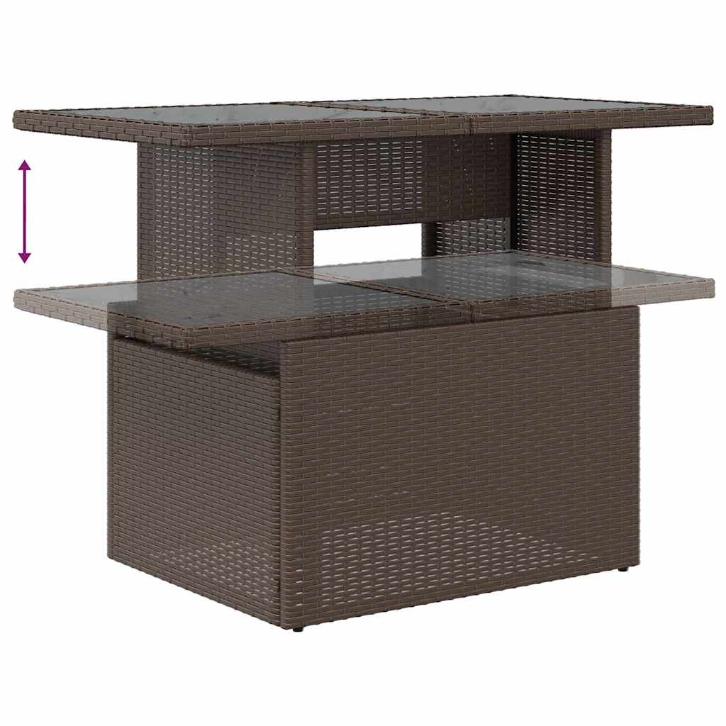 Garten-Sofa-Set mit Kissen 9 pcs Braun und Creme