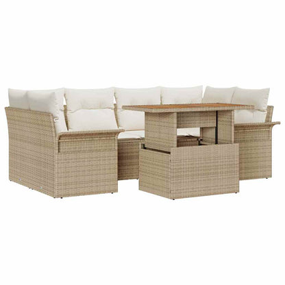 Garten-Sofa-Set 7 pcs Beige und Creme 100 x 55 x 73 cm
