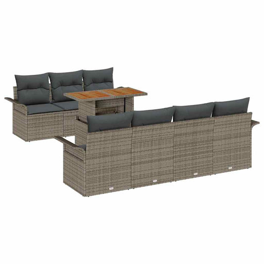Garten-Sofa-Set mit Kissen 8 pcs Grau 100 x 55 x 73 cm