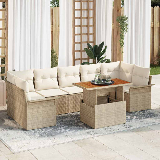 Garten-Sofa-Set 8 pcs Beige und Creme 100 x 55 x 73 cm