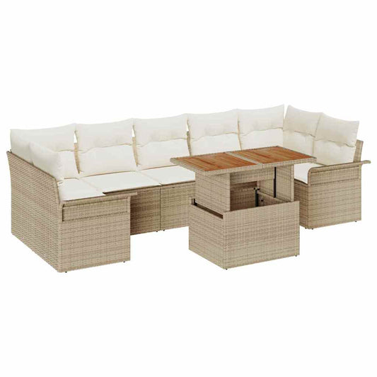 Garten-Sofa-Set 8 pcs Beige und Creme 100 x 55 x 73 cm