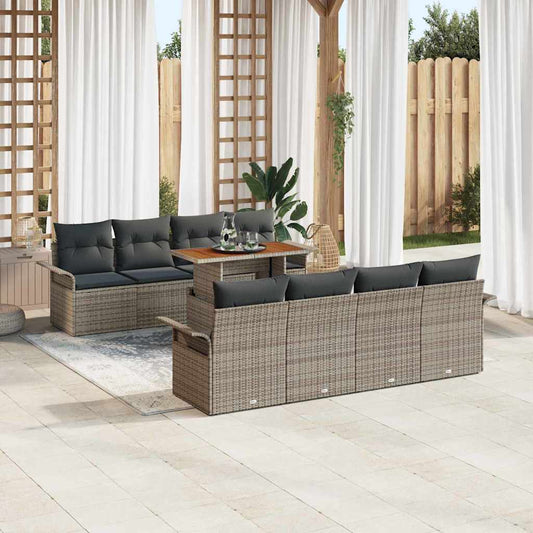 Garten-Sofa-Set mit Kissen 7 pcs Grau 100 x 55 x 73 cm