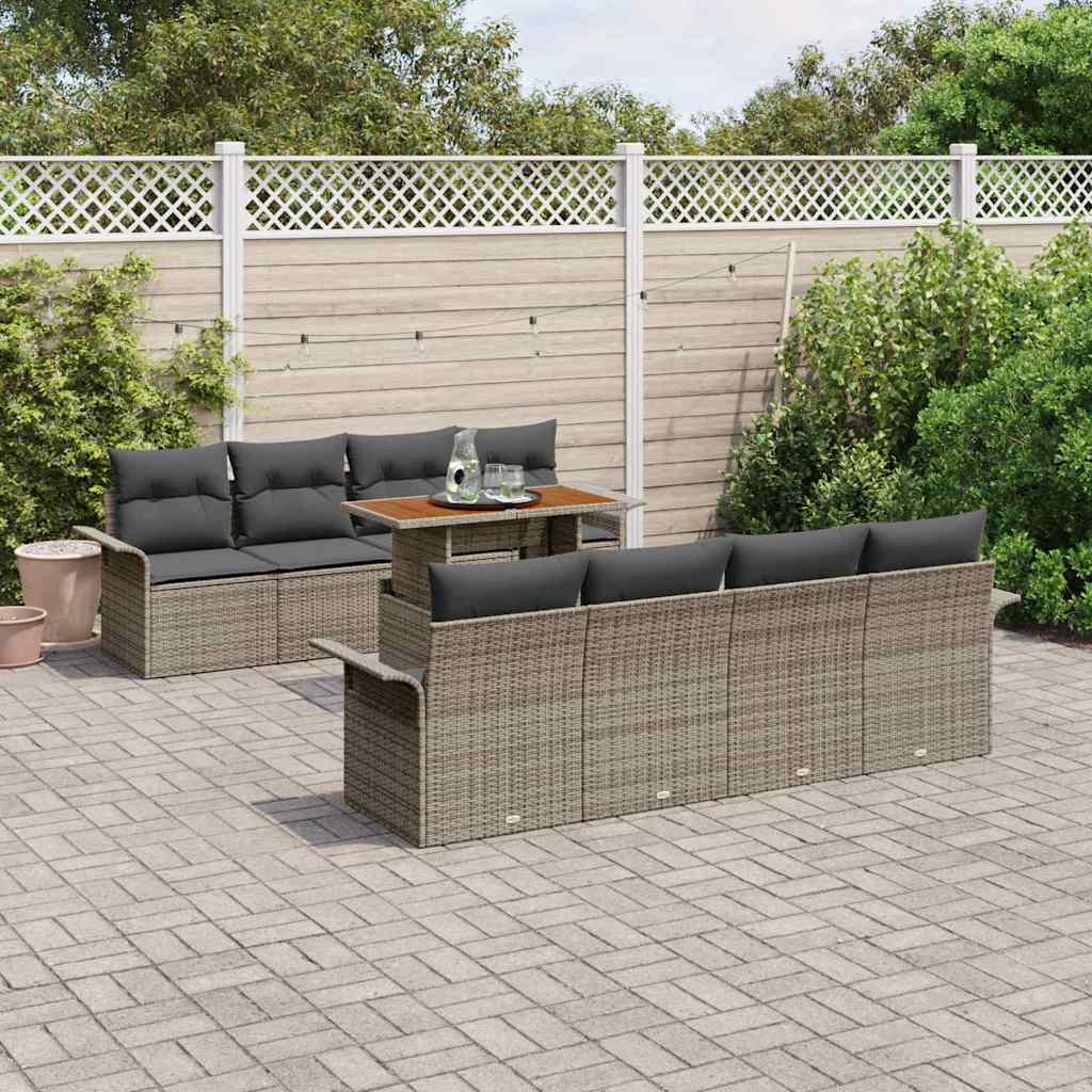 Garten-Sofa-Set mit Kissen 7 pcs Grau 100 x 55 x 73 cm