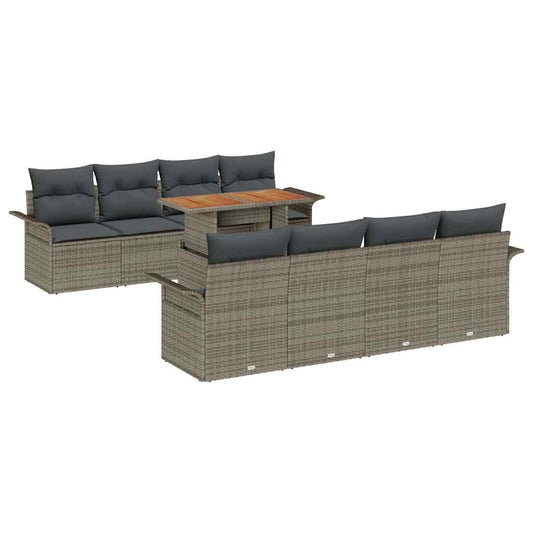Garten-Sofa-Set mit Kissen 7 pcs Grau 100 x 55 x 73 cm