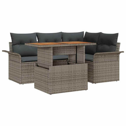 Garten-Sofa-Set mit Kissen Manuell 5 pcs Grau 100 x 55 x 73 cm