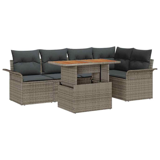 Garten-Sofa-Set mit Kissen 6 pcs Grau 100 x 55 x 73 cm
