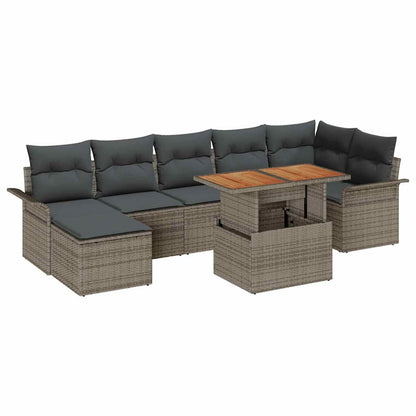 Garten-Sofa-Set mit Kissen 8 pcs Grau