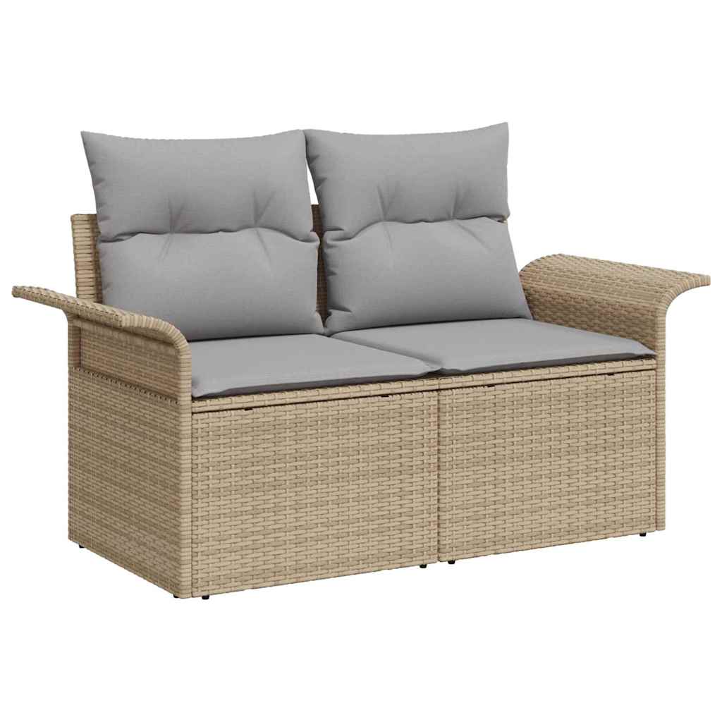 Garten-Sofa-Set 10 pcs Beige und Hellgrau 100 x 55 x 73 cm