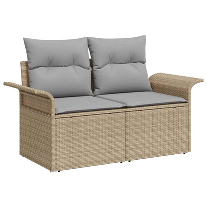 Garten-Sofa-Set 10 pcs Beige und Hellgrau 100 x 55 x 73 cm