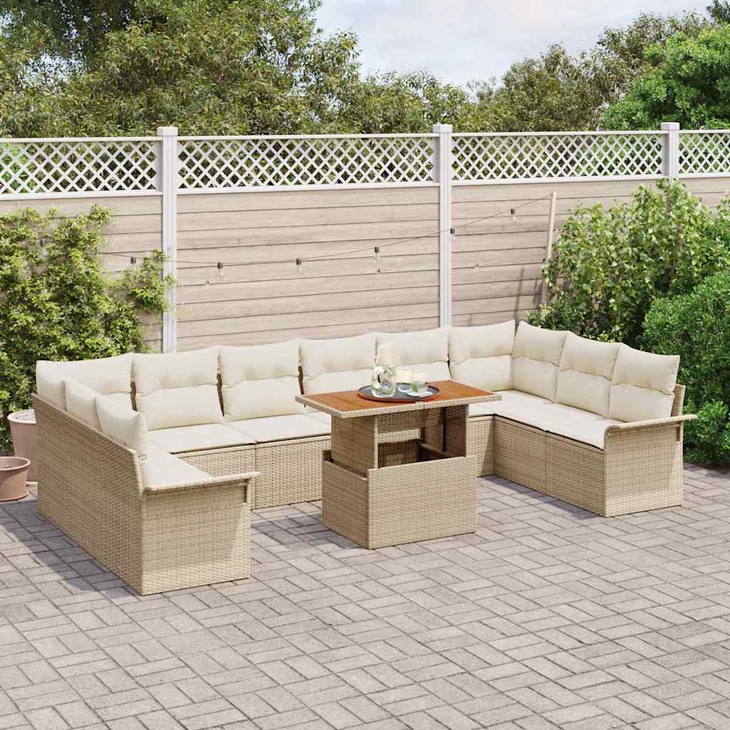 Garten-Sofa-Set Manuell 11 pcs Beige und Creme 100 x 55 x 73 cm