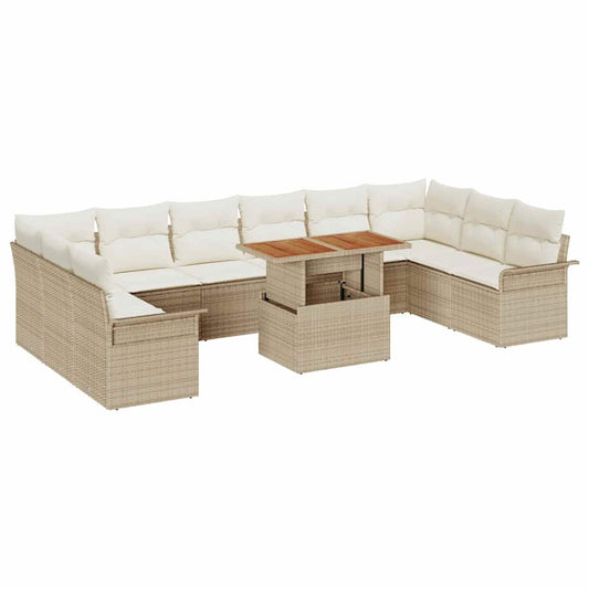 Garten-Sofa-Set Manuell 11 pcs Beige und Creme 100 x 55 x 73 cm