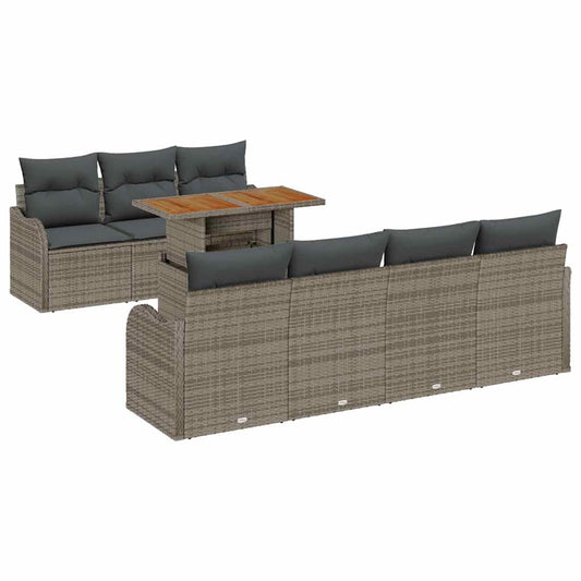 Garten-Sofa-Set mit Kissen 8 pcs Grau 100 x 55 x 73 cm