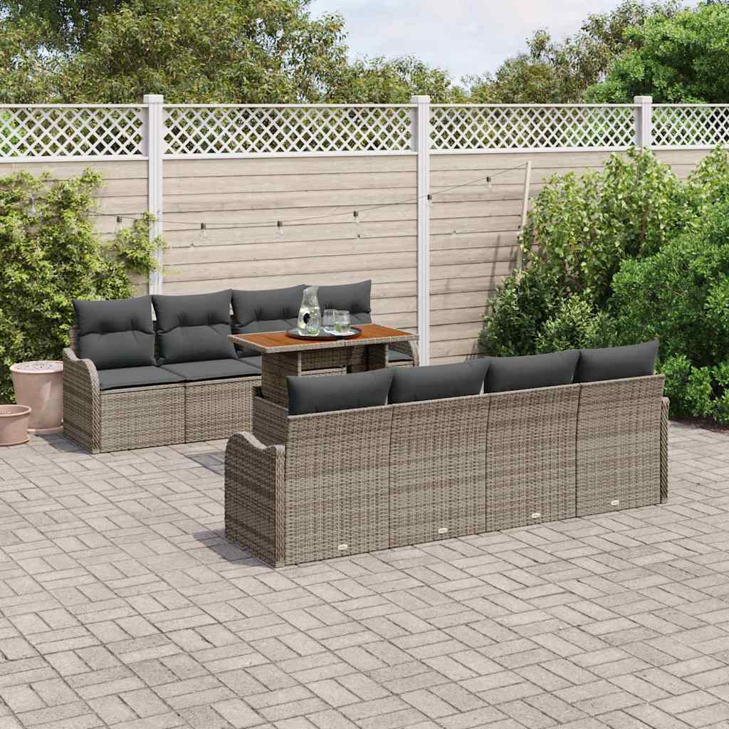 Garten-Sofa-Set mit Kissen 7 pcs Grau 100 x 55 x 73 cm