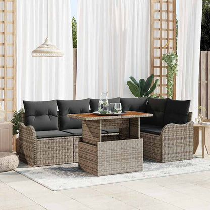 Garten-Sofa-Set mit Kissen 6 pcs Grau 100 x 55 x 73 cm