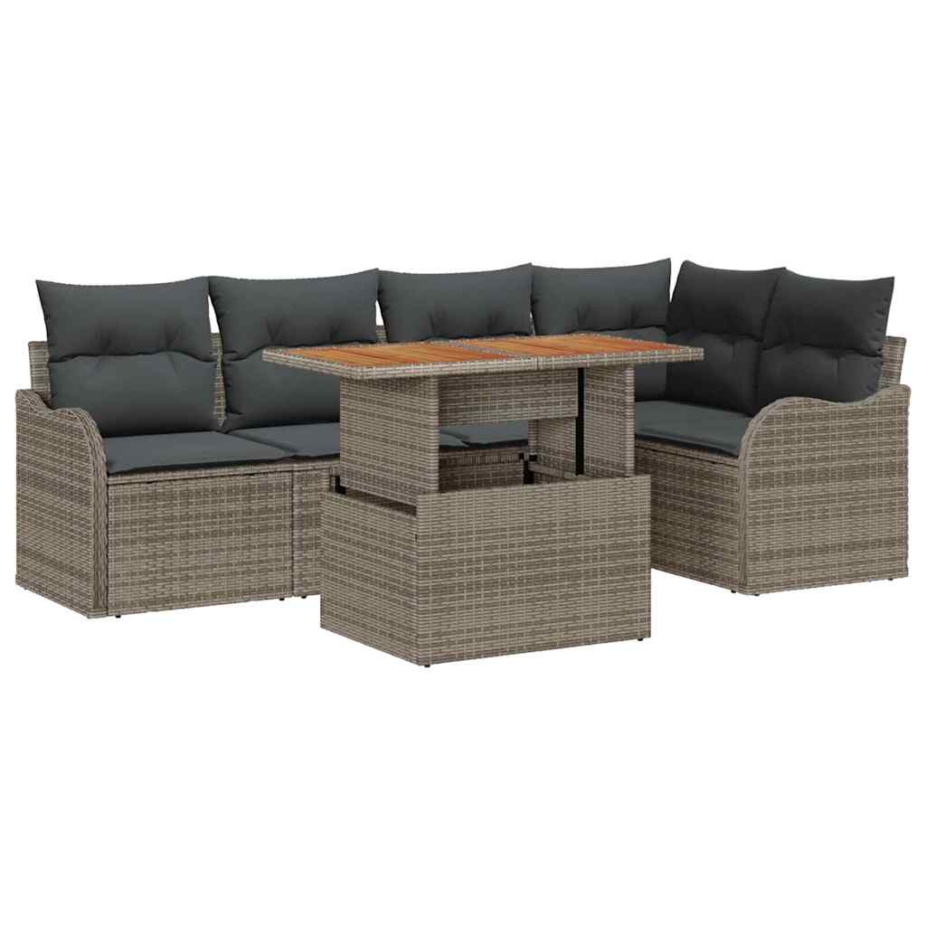 Garten-Sofa-Set mit Kissen 6 pcs Grau 100 x 55 x 73 cm