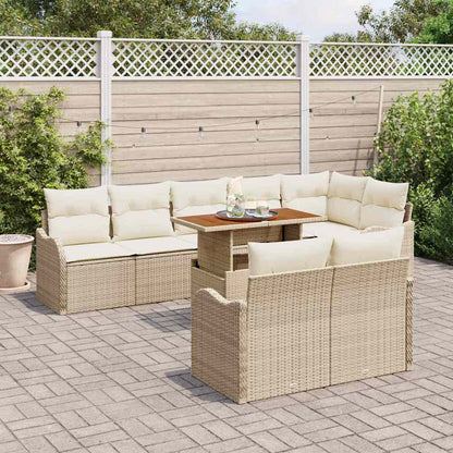 Garten-Sofa-Set 9 pcs Beige und Creme 100 x 55 x 73 cm
