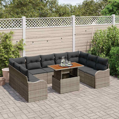 Garten-Sofa-Set mit Kissen 10 pcs Grau 100 x 55 x 73 cm
