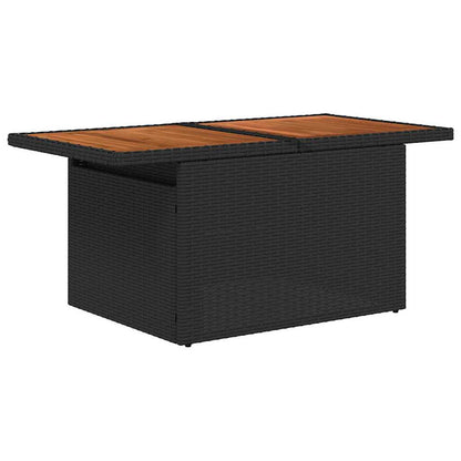 Garten-Sofa-Set 6 pcs Schwarz und Creme 100 x 55 x 73 cm