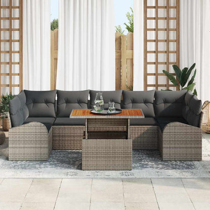 Garten-Sofa-Set mit Kissen 8 pcs Grau 100 x 55 x 73 cm