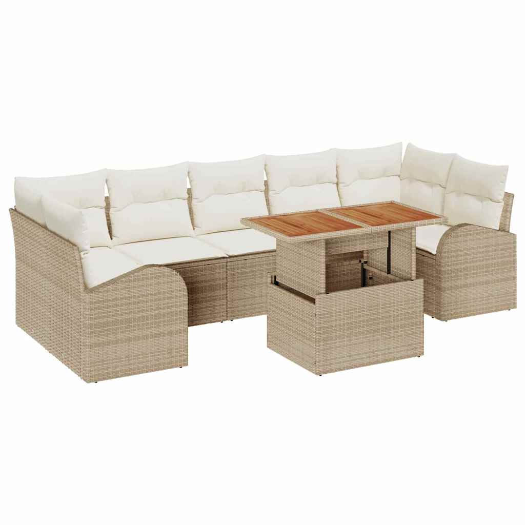 Garten-Sofa-Set 8 pcs Beige und Creme 100 x 55 x 73 cm