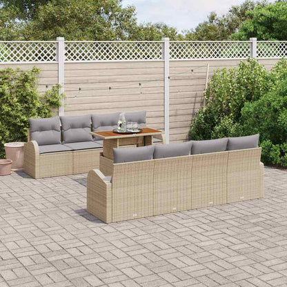 Garten-Sofa-Set 7 pcs Beige und Hellgrau 100 x 55 x 73 cm