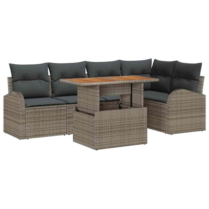 Garten-Sofa-Set mit Kissen 6 pcs Grau 100 x 55 x 73 cm