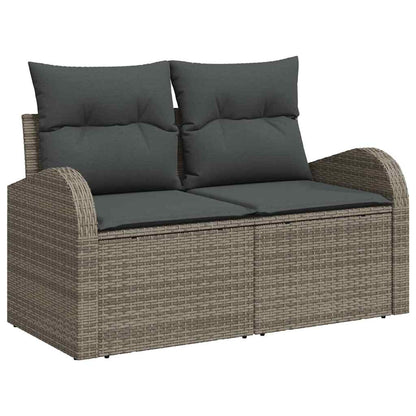 Garten-Sofa-Set mit Kissen 7 pcs Grau