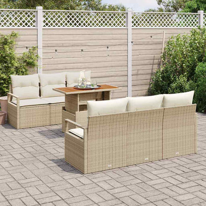 Garten-Sofa-Set 7 pcs Beige und Creme 100 x 55 x 73 cm